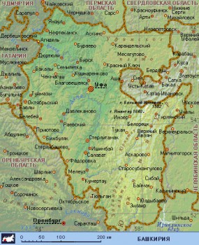Карта Башкирии