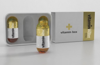 Упаковка в виде капсулы для воды Vitaminwater