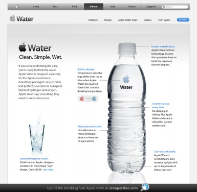 Apple вода - дает прохладу и свежесть